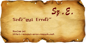 Szügyi Ernő névjegykártya